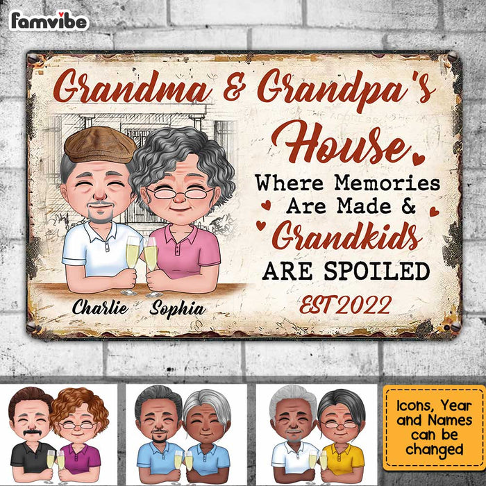 Personalized Grandma Grandpa House Metal Sign JN91 58O34 1