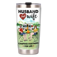 Personalized Camping Couple Husband Wife Steel Tumbler JN101 85O53 thumb 1