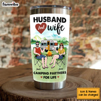 Personalized Camping Couple Husband Wife Steel Tumbler JN101 85O53 thumb 1