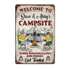 Personalized Family Camping Welcome To The Campsite Metal Sign JN145 58O28 1