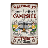 Personalized Family Camping Welcome To The Campsite Metal Sign JN145 58O28 thumb 1