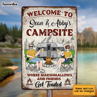 Personalized Family Camping Welcome To The Campsite Metal Sign JN145 58O28 thumb 1