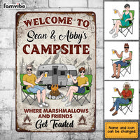 Personalized Family Camping Welcome To The Campsite Metal Sign JN145 58O28 thumb 1