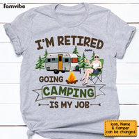 Personalized Mom Retired Camping Is My Job T Shirt JN151 58O53 thumb 1