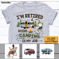 Personalized Mom Retired Camping Is My Job T Shirt JN151 58O53 thumb 1
