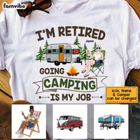 Personalized Mom Retired Camping Is My Job T Shirt JN151 58O53 thumb 1
