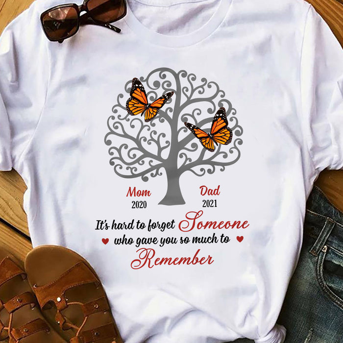 Personalized Memorial Butterflies Angel Mom Dad T Shirt MR121 65O58 1