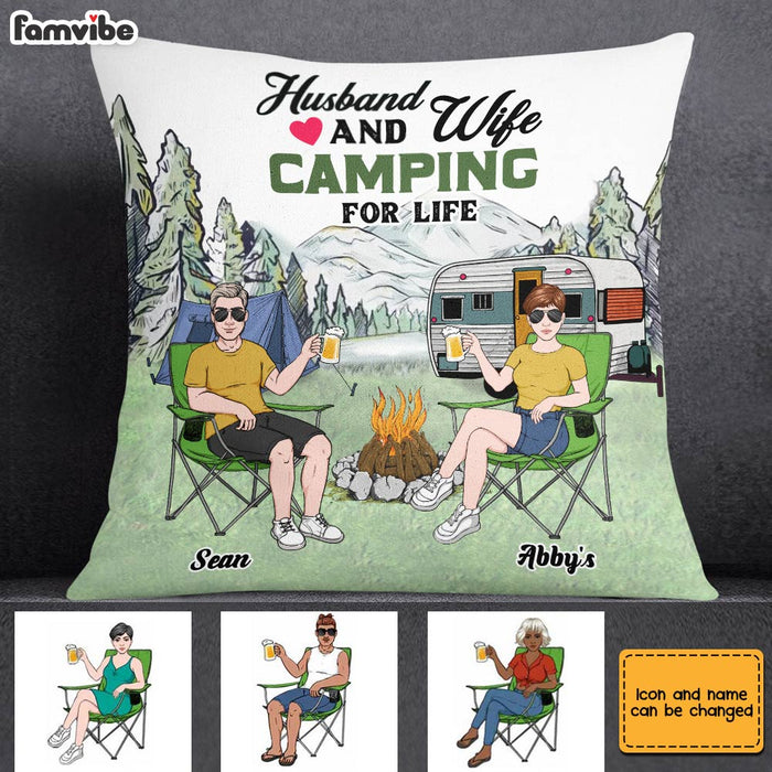 Personalized Husband Wife Camping Partners For Life Pillow JN166 30O28 1
