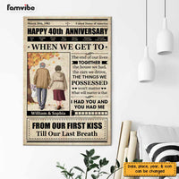Personalized Husband Wife Old Couple Anniversary Photo Poster JN152 23O47 thumb 1