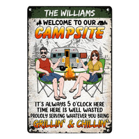 Personalized Husband Wife Camping Couple Metal Sign JN173 32O53 thumb 1