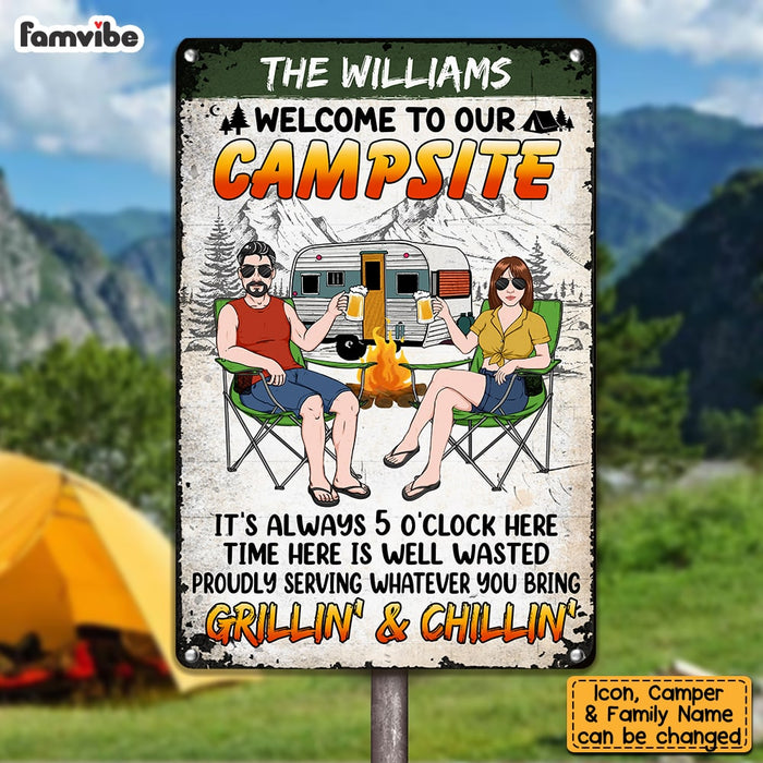 Personalized Husband Wife Camping Couple Metal Sign JN173 32O53 1