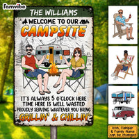 Personalized Husband Wife Camping Couple Metal Sign JN173 32O53 thumb 1