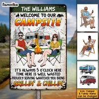Personalized Husband Wife Camping Couple Metal Sign JN173 32O53 thumb 1