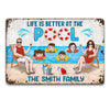 Personalized Family Pool Metal Sign JN141 85O28 1