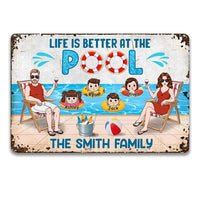 Personalized Family Pool Metal Sign JN141 85O28 thumb 1