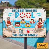 Personalized Family Pool Metal Sign JN141 85O28 thumb 1