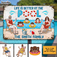 Personalized Family Pool Metal Sign JN141 85O28 thumb 1