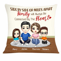 Personalized Family Side By Side Or Miles Apart Family Will Always Be Connected By The Heart Pillow JN172 58O34 thumb 1