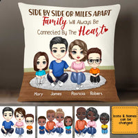 Personalized Family Side By Side Or Miles Apart Family Will Always Be Connected By The Heart Pillow JN172 58O34 thumb 1