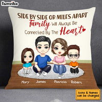 Personalized Family Side By Side Or Miles Apart Family Will Always Be Connected By The Heart Pillow JN172 58O34 thumb 1