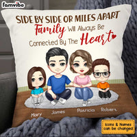 Personalized Family Side By Side Or Miles Apart Family Will Always Be Connected By The Heart Pillow JN172 58O34 thumb 1