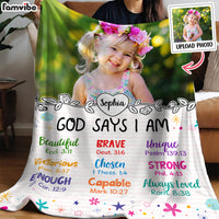 Personalized Inspiring Gift For Granddaughter God Says I Am Photo Blanket 31477 thumb 1