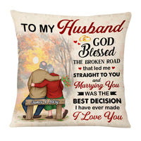 Personalized Husband God Blessed The Broken Road Pillow JN211 32O53 thumb 1