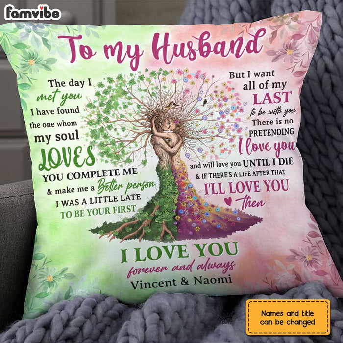 Personalized To My Husband Love Tree Pillow JN231 30O31 1