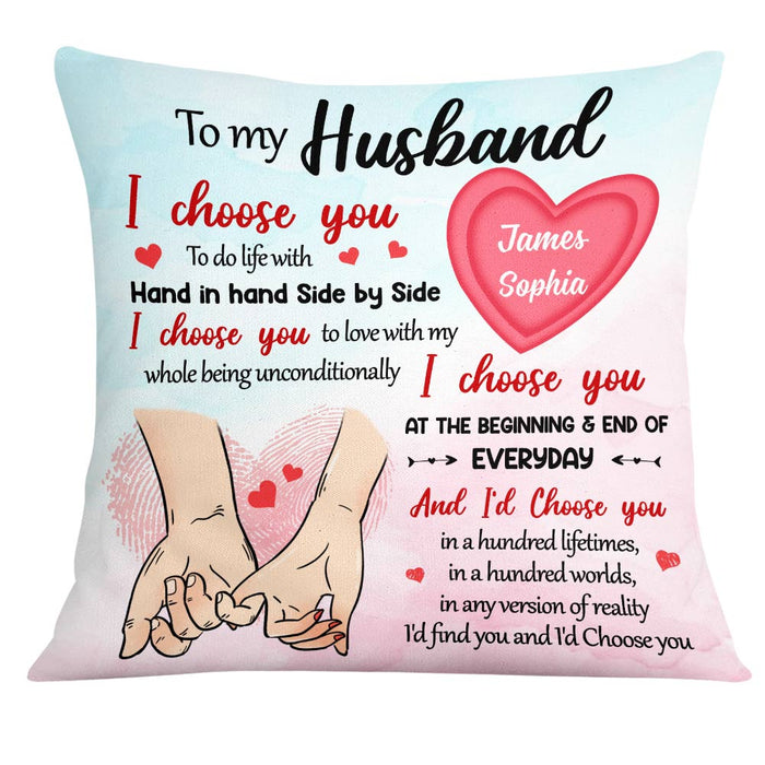 Personalized To My Husband Hand Holding Pillow JN233 30O28 1