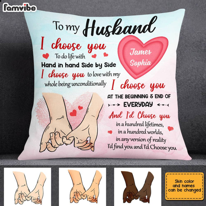 Personalized To My Husband Hand Holding Pillow JN233 30O28 1