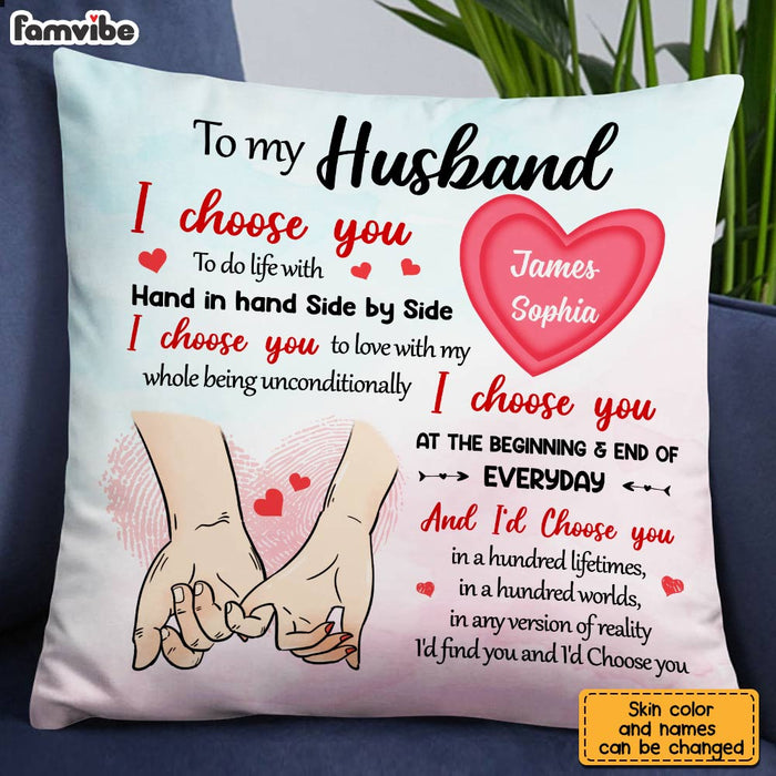 Personalized To My Husband Hand Holding Pillow JN233 30O28 1