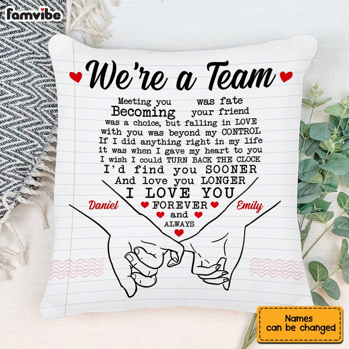 Personalized Couple We're Team Pillow JN235 30O53 1