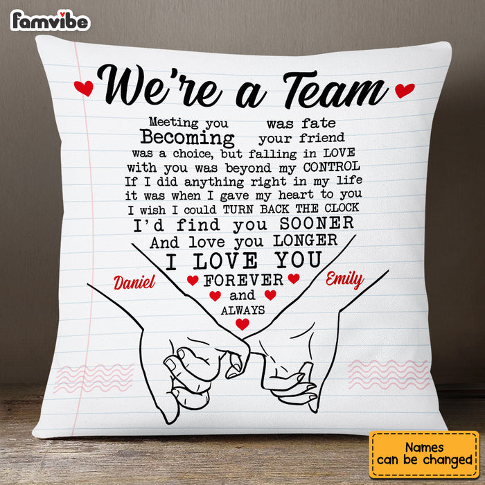 Personalized Couple We're Team Pillow JN235 30O53 1