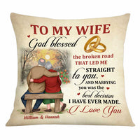 Personalized To My Wife God Blessed The Broken Road Pillow JN235 32O34 thumb 1