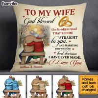 Personalized To My Wife God Blessed The Broken Road Pillow JN235 32O34 thumb 1