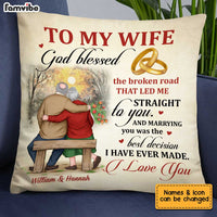 Personalized To My Wife God Blessed The Broken Road Pillow JN235 32O34 thumb 1