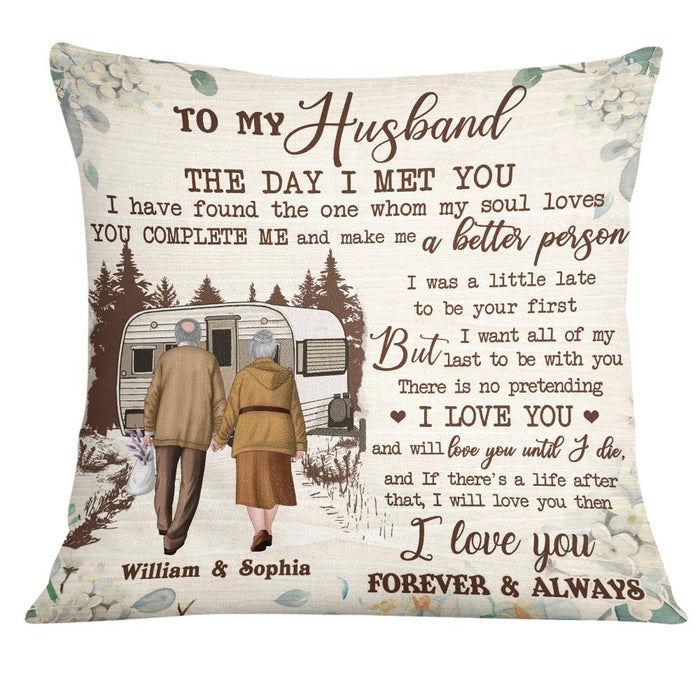 Personalized To My Husband Camping Pillow JN245 32O28 1