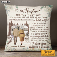 Personalized To My Husband Camping Pillow JN245 32O28 thumb 1