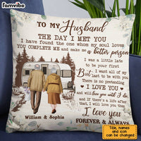 Personalized To My Husband Camping Pillow JN245 32O28 thumb 1