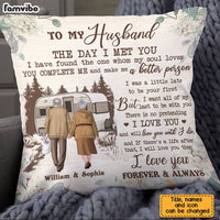 Personalized To My Husband Camping Pillow JN245 32O28 thumb 1