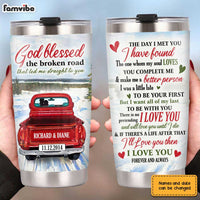 Personalized Couple Red Truck Steel Tumbler JN277 30O31 thumb 1