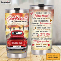 Personalized Couple Red Truck Steel Tumbler JN278 30O31 thumb 1