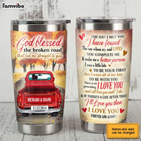 Personalized Couple Red Truck Steel Tumbler JN278 30O31 thumb 1