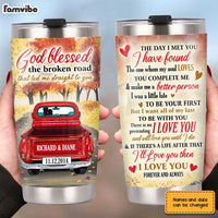 Personalized Couple Red Truck Steel Tumbler JN278 30O31 thumb 1