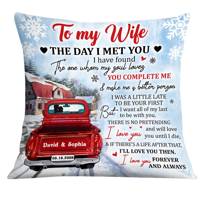 Personalized To My Wife Red Truck Pillow JN276 30O28 1