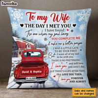 Personalized To My Wife Red Truck Pillow JN276 30O28 thumb 1