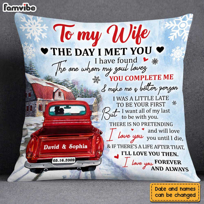 Personalized To My Wife Red Truck Pillow JN276 30O28 1