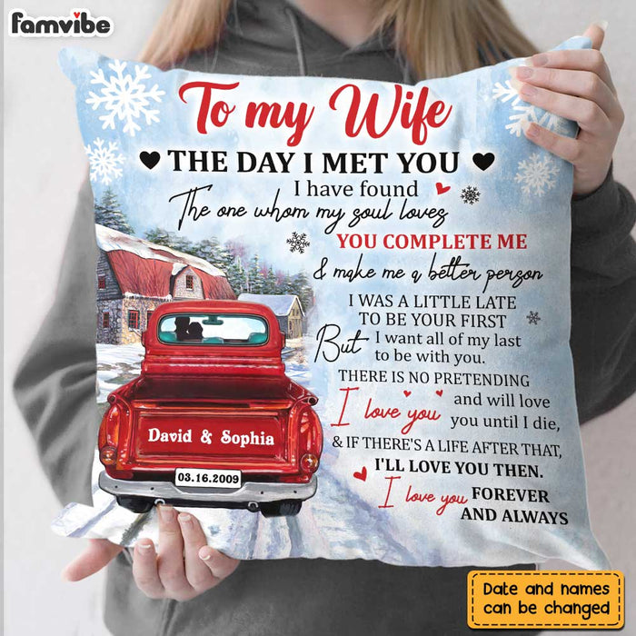 Personalized To My Wife Red Truck Pillow JN276 30O28 1