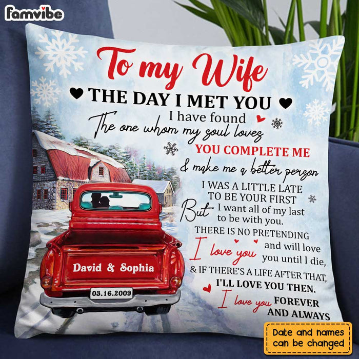 Personalized To My Wife Red Truck Pillow JN276 30O28 1