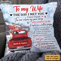 Personalized To My Wife Red Truck Pillow JN276 30O28 thumb 1